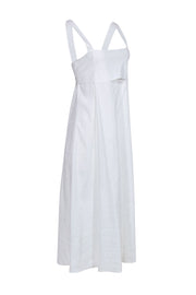 Current Boutique-Theory - White Linen Strappy Maxi Dress w/ Tie Back Sz L