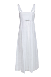 Current Boutique-Theory - White Linen Strappy Maxi Dress w/ Tie Back Sz L