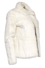 Current Boutique-Theory - White Rabbit Fur Clasped Coat Sz S