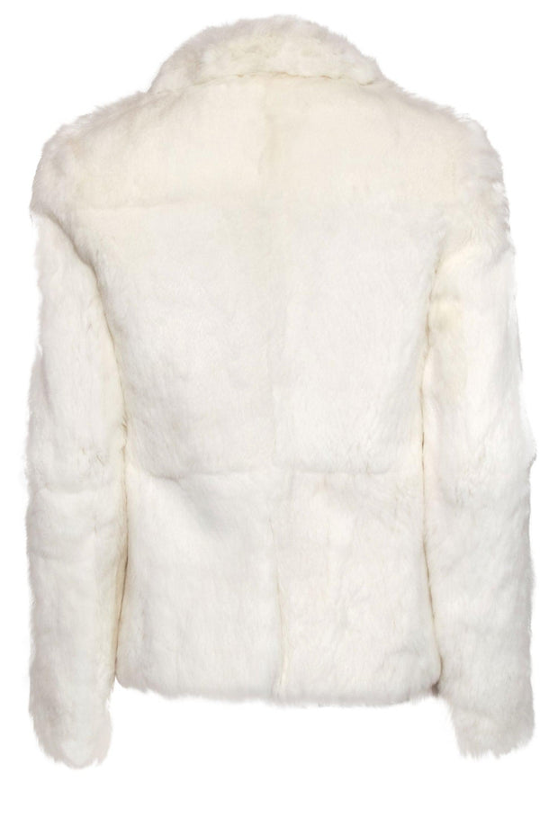 Current Boutique-Theory - White Rabbit Fur Clasped Coat Sz S