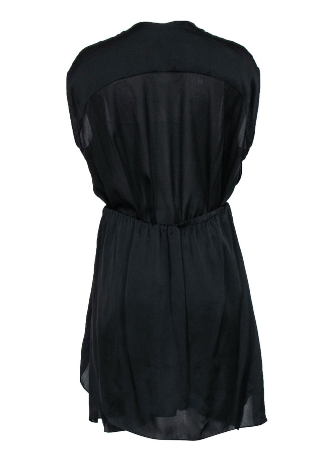 Current Boutique-Theyskens' Theory - Black V-Neck Silk Mini Dress Sz L