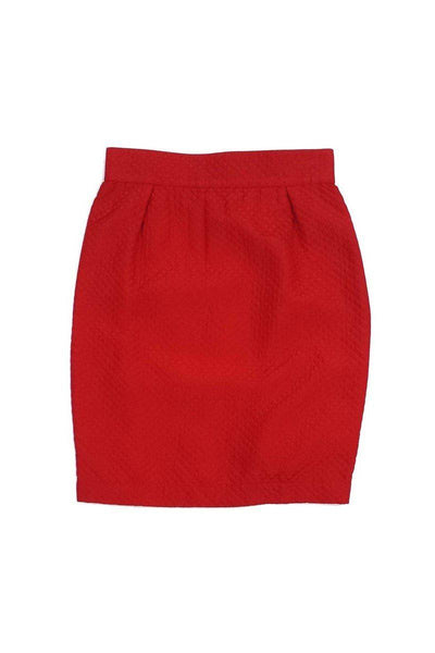 Current Boutique-Thierry Mugler - Red Quilted Skirt Sz 6