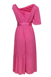 Current Boutique-Three Floor - Pink Belted One-Sleeve Maxi Dress Sz 8