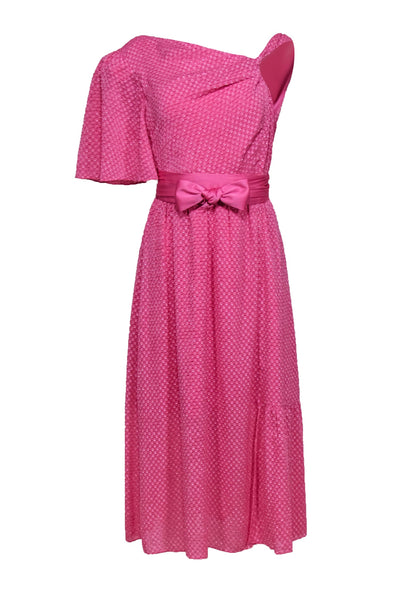 Current Boutique-Three Floor - Pink Belted One-Sleeve Maxi Dress Sz 8