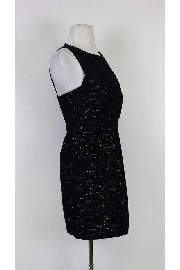 Current Boutique-Tibi - Black & Gold w/ Silk Neckline Dress Sz 6