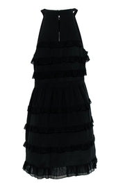 Current Boutique-Tibi - Black Silk Ruffle Tiered Sleeveless Dress Sz 8