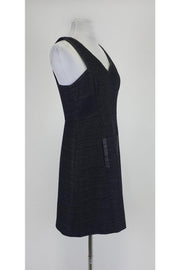 Current Boutique-Tibi - Black Textured Dress w/ Leather Trim Sz 6