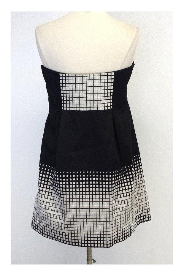 Current Boutique-Tibi - Black & White Square Print Strapless Dress Sz 12