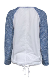 Current Boutique-Tibi - Blue & White Sweater-Front Drawstring-Back Long Sleeve Top Sz 4