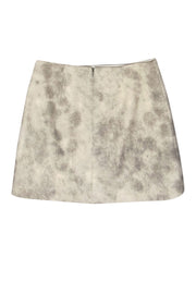 Current Boutique-Tibi - Cream & Gray Printed Wool Miniskirt w/ Latch Accents Sz 6