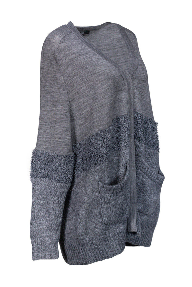 Current Boutique-Tibi - Grey Fuzzy Knit Cardigan Sz S