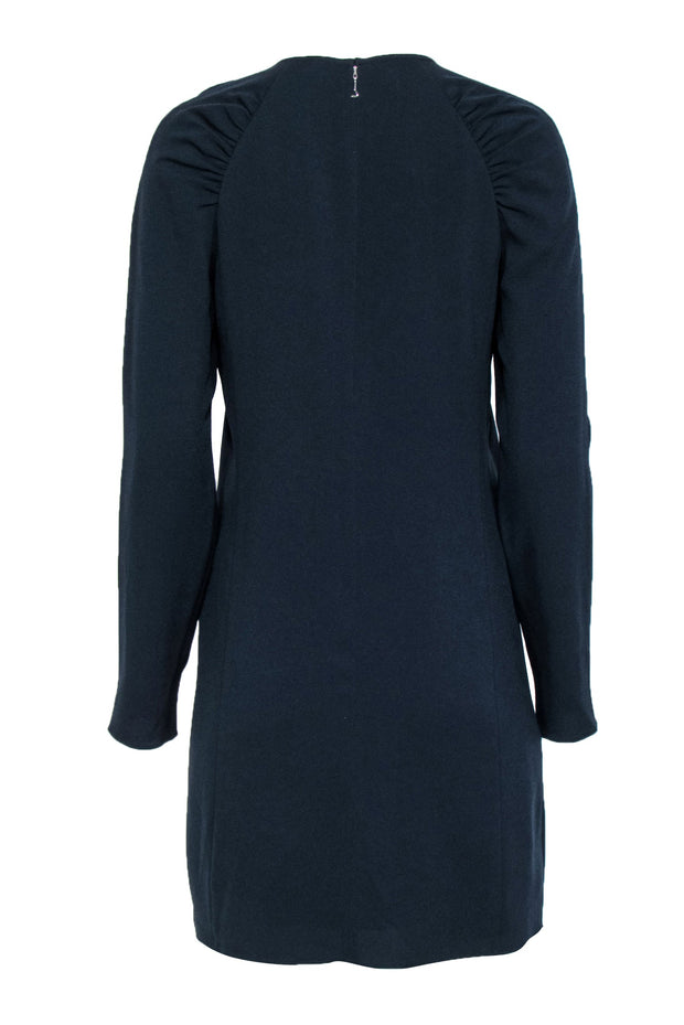 Current Boutique-Tibi - Navy Crepe Sheath Dress w/ Long Puff Sleeves Sz 6