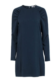 Current Boutique-Tibi - Navy Crepe Sheath Dress w/ Long Puff Sleeves Sz 6