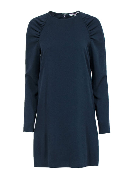 Current Boutique-Tibi - Navy Crepe Sheath Dress w/ Long Puff Sleeves Sz 6