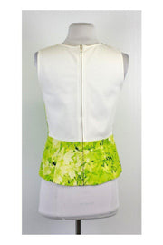 Current Boutique-Tibi - Neon Green Floral Sleeveless Top Sz 4