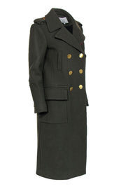 Current Boutique-Tibi - Olive Wool Blend Military Trench Coat w/ Oversized Buttons Sz 6