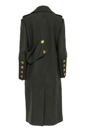 Current Boutique-Tibi - Olive Wool Blend Military Trench Coat w/ Oversized Buttons Sz 6