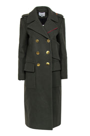 Current Boutique-Tibi - Olive Wool Blend Military Trench Coat w/ Oversized Buttons Sz 6