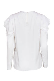 Current Boutique-Tibi - White Cold Shoulder Draped Sleeve Blouse Sz 2