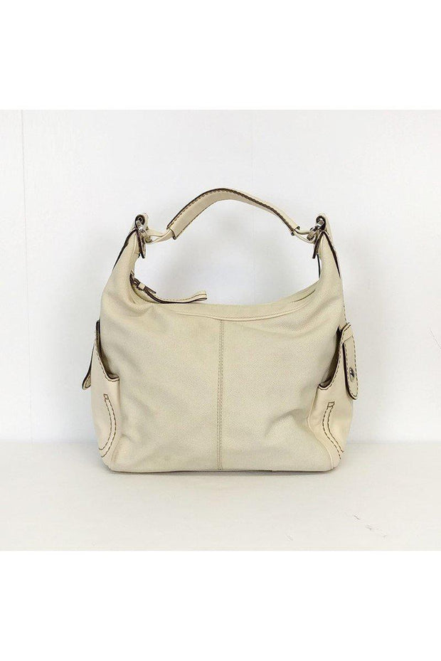 Current Boutique-Tod's - Cream Canvas Leather Purse