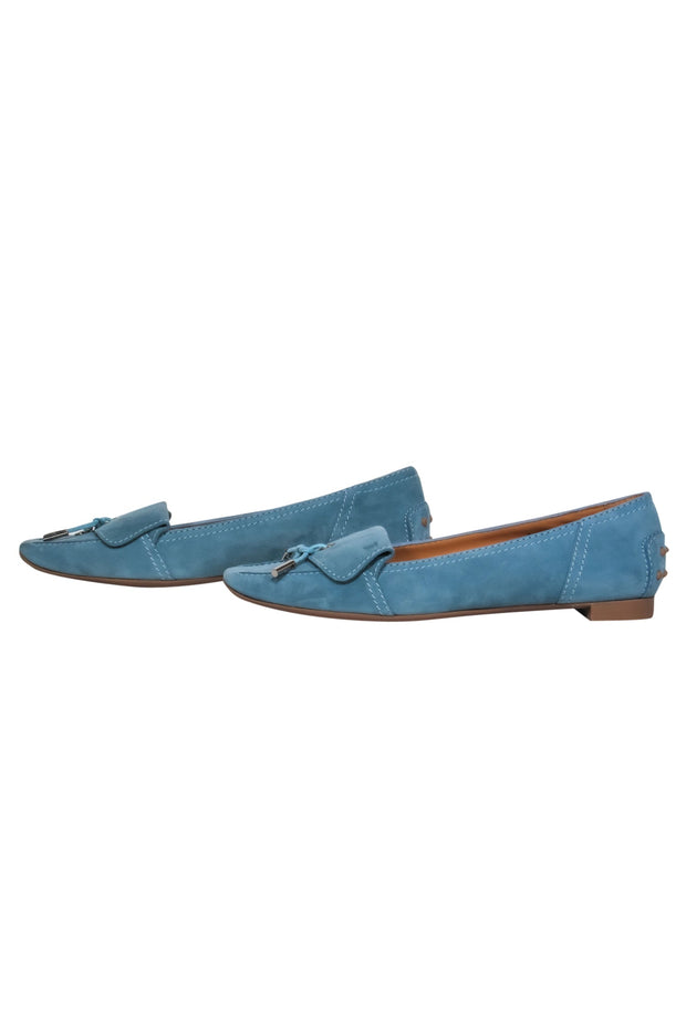 Current Boutique-Tod's - Light Blue Suede Pointed Toe Loafers Sz 5