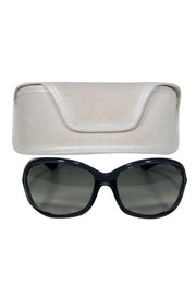 Current Boutique-Tom Ford - Navy "Jennifer" Oval Sunglasses w/ Cutouts