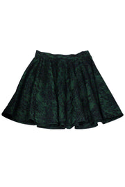 Current Boutique-Torn by Ronny Kobo - Green & Black Lace Flared Skirt Sz M