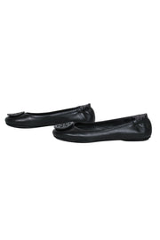 Current Boutique-Tory Burch - Black Leather Ballet Flats w/ Logo Sz