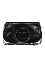 Current Boutique-Tory Burch - Black Leather Crossbody w/ Silver Logo