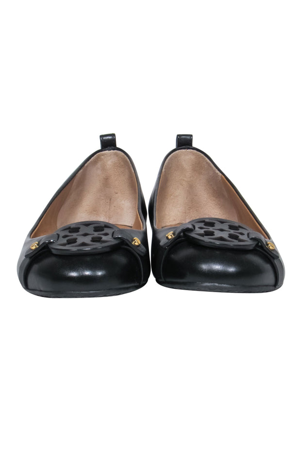 Current Boutique-Tory Burch - Black Leather Flats w/ Logo Sz 7