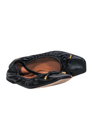 Current Boutique-Tory Burch - Black Leather Square Toe Ballet Flats Sz 7