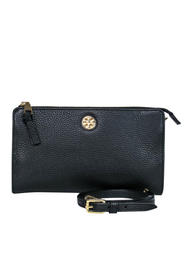 Current Boutique-Tory Burch - Black Pebbled Leather Crossbody