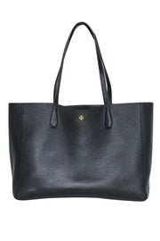 Current Boutique-Tory Burch - Black Pebbled Leather Open Tote