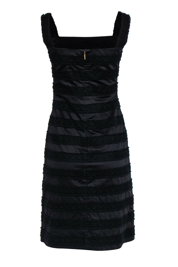 Current Boutique-Tory Burch - Black Tea Length Cotton Dress w/ Eyelet Lace Details Sz 4