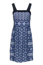 Current Boutique-Tory Burch - Blue Lace Sleeveless Sheath Dress w/ White Lining Sz 6