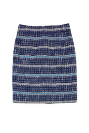 Current Boutique-Tory Burch - Blue & White Tweed Pencil Skirt Sz 2