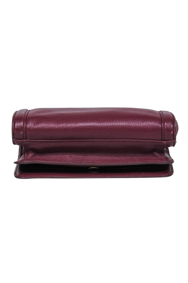 Current Boutique-Tory Burch - Burgundy Pebbled Leather Crossbody