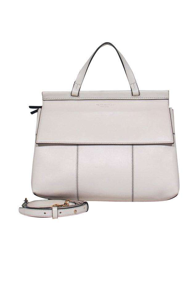 Current Boutique-Tory Burch - Cream Leather Magnetic Closure Front Satchel