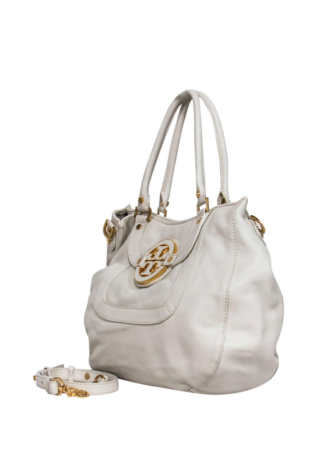 Current Boutique-Tory Burch - Cream Pebbled Leather Satchel