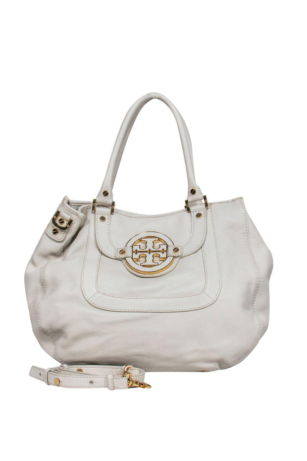 Current Boutique-Tory Burch - Cream Pebbled Leather Satchel