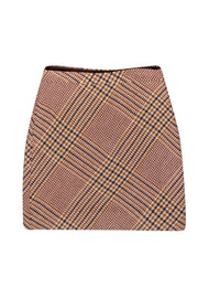 Current Boutique-Tory Burch - Cream & Tan Tweed Hounds-Tooth Wool Blend Pencil Skirt Sz 10