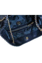 Current Boutique-Tory Burch - Dark Navy Pebbled Leather Tote w/ Chain Straps