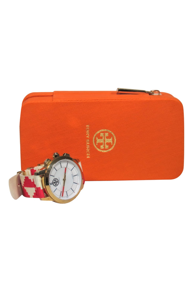 Current Boutique-Tory Burch - Large Face Golden "ToryTrack" Hybrid Smartwatch w/ Multiple Straps