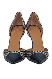 Current Boutique-Tory Burch - Navy & Beige Woven Pointed Toe Pumps Sz 10