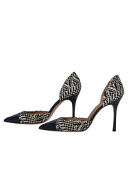 Current Boutique-Tory Burch - Navy & Beige Woven Pointed Toe Pumps Sz 10