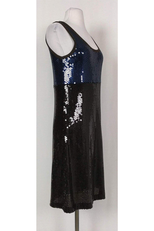 Current Boutique-Tory Burch - Navy & Brown Sequin Dress Sz M