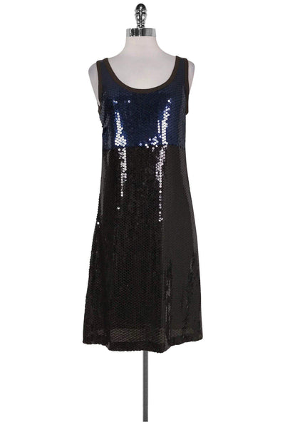 Current Boutique-Tory Burch - Navy & Brown Sequin Dress Sz M