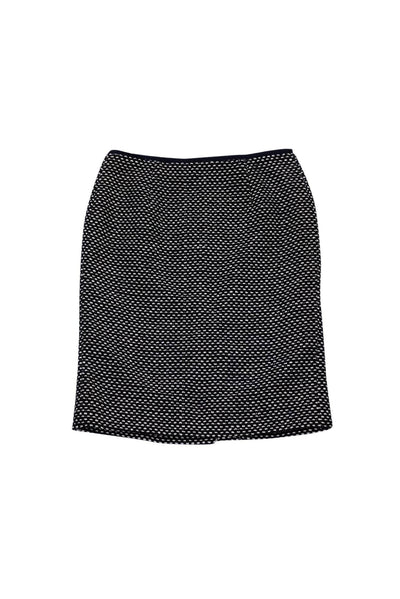 Current Boutique-Tory Burch - Navy Cream Tweed Skirt Sz 2