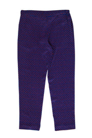 Current Boutique-Tory Burch - Navy & Red Printed "Talia" Silk Pants Sz 8