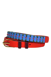 Current Boutique-Tory Burch - Orange, Blue & Purple Embroidered Belt-Style Bracelet